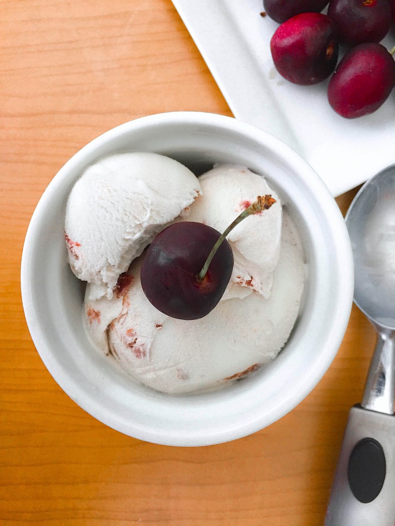 Vegan Cherry Vanilla Ice Cream Plantbaseddietrecipes.com